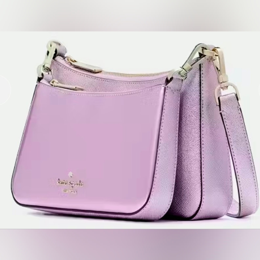 KATE SPADE 💥 CROSSBODY DUO 💝 Quartz Pink Metallic Patent Leath. 💝 HOST PICK!